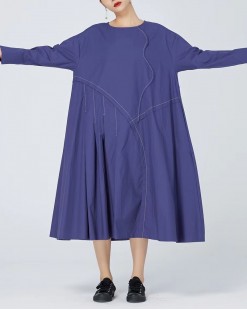 舒適個性淨色連身裙 (韓國女裝) - 7790A-精選單品特價5折
